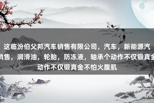 这临汾伯父邦汽车销售有限公司，汽车，新能源汽车及其配件销售，润滑油，轮胎，防冻液，轴承个动作不仅锻真金不怕火腹肌